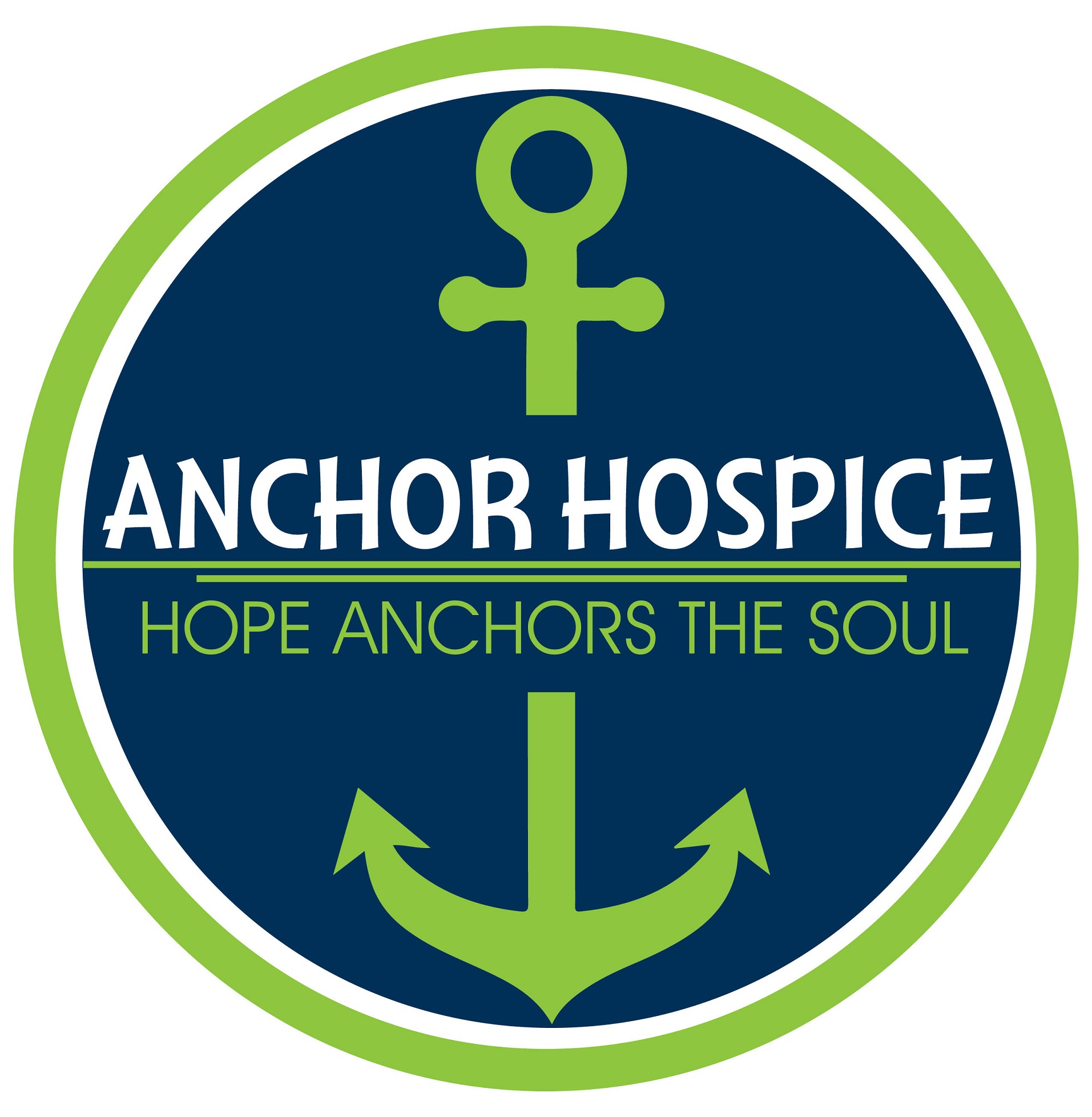 Logo of Anchor Hospice with an anchor symbol and tagline.